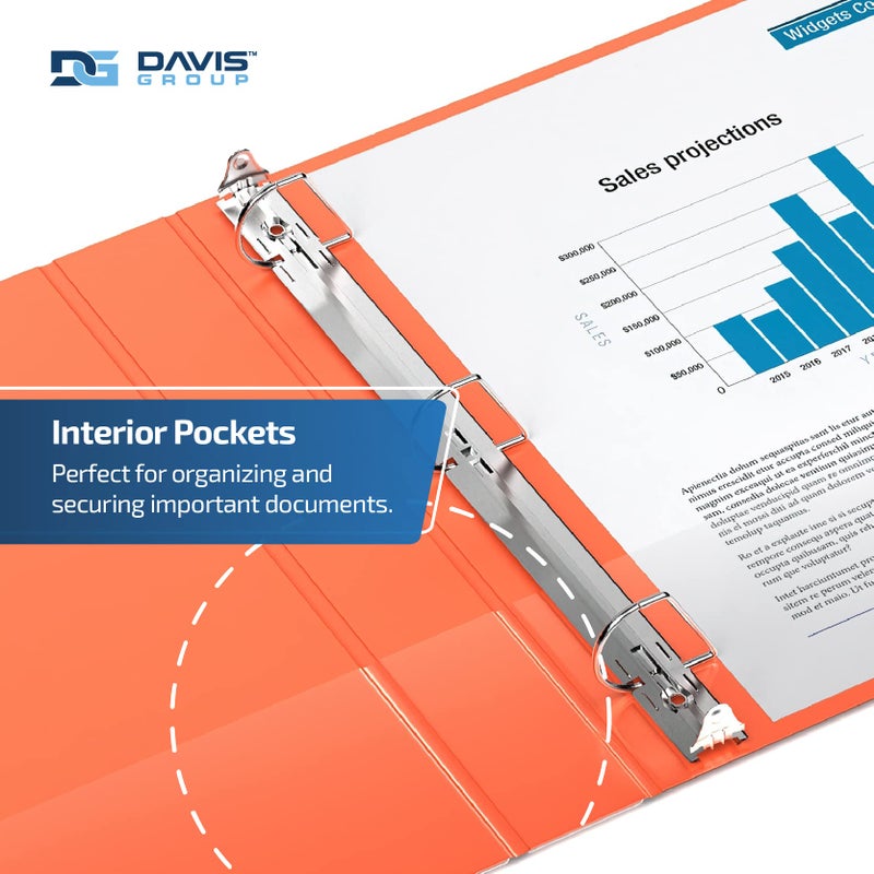 Davis Group Premium Economy 6-Pack 3-Ring Binders for School or Office, D-Ring Binders, 3 Inch, Orange - Image 5